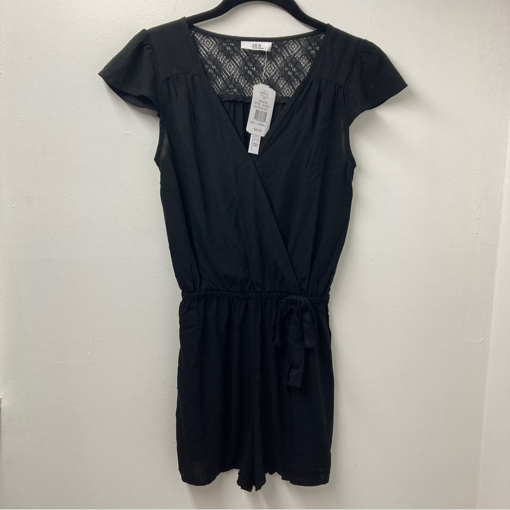 Joe.B Black Cap Sleeve Lace Back Shorts Romper Size XS